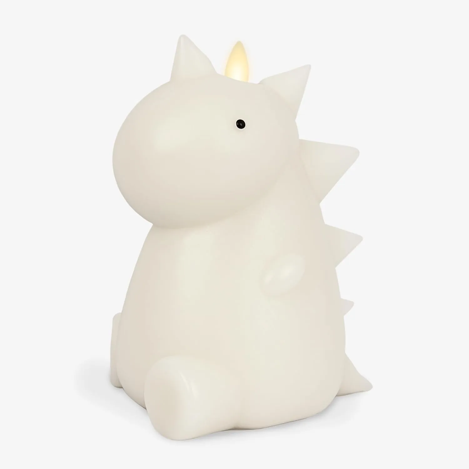 Luminara Flameless Dinosaur Figural Color Changing LED Candle, 5.7" x 6.7", Real Wax Moving Flame Battery Operated w/ 18 Button Remote, Unscented Safe