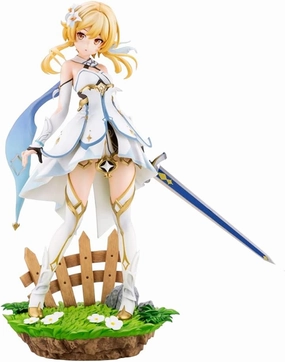 Lumine Figures, Game Cartoon Aether/Barbara Figure Statues PVC Anime Action Figurine 20CM/7.87IN