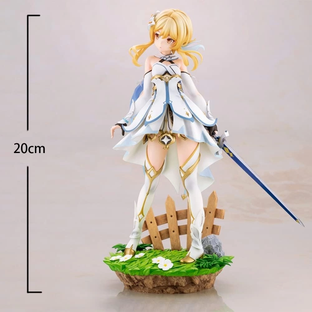 Lumine Figures, Game Cartoon Aether/Barbara Figure Statues PVC Anime Action Figurine 20CM/7.87IN