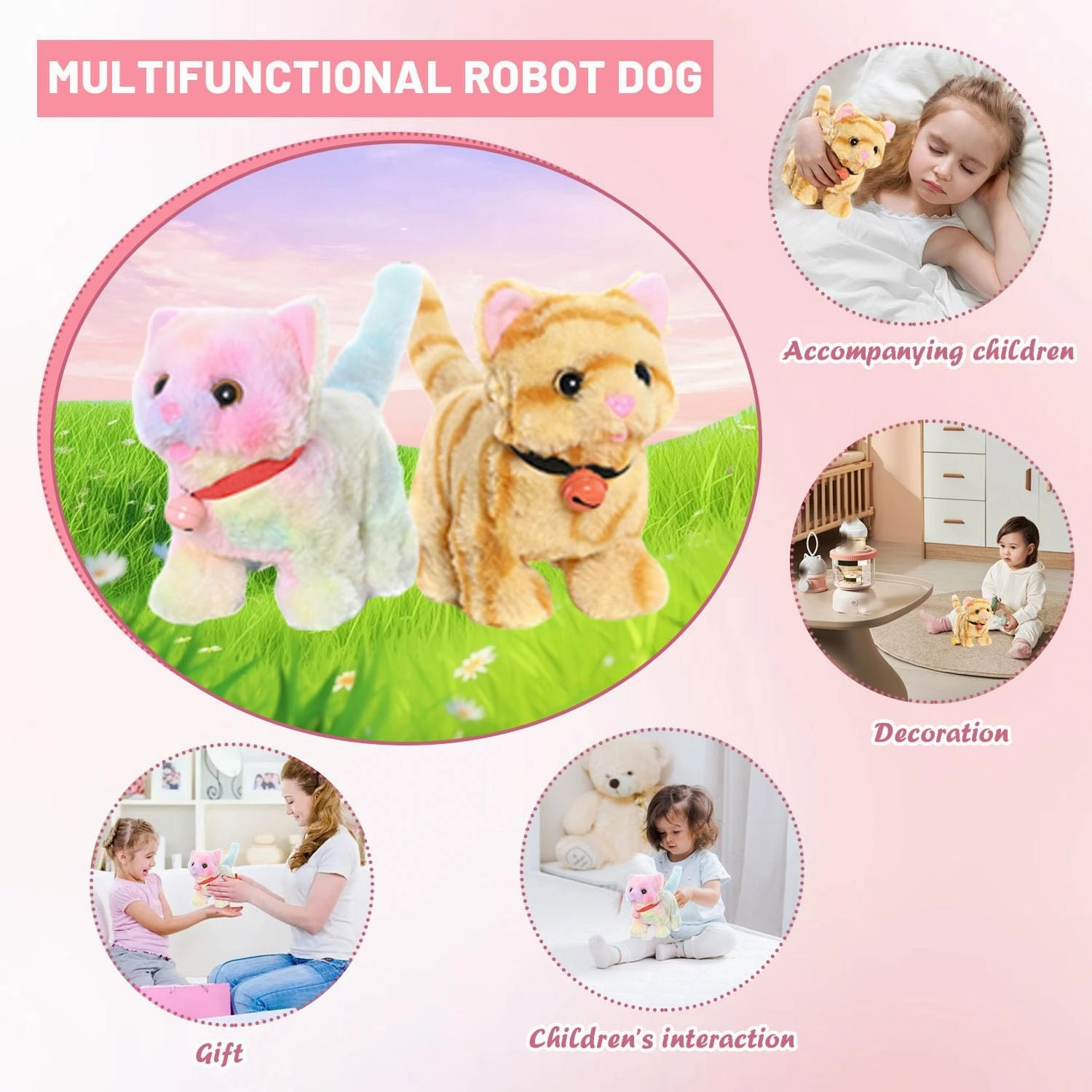 Lunafex Robot Dog, Official Lunafex Robot Cat, Realistic Puppy Interactive Pet Companion Walking, Barking, Tail Wagging (Yellow cat)