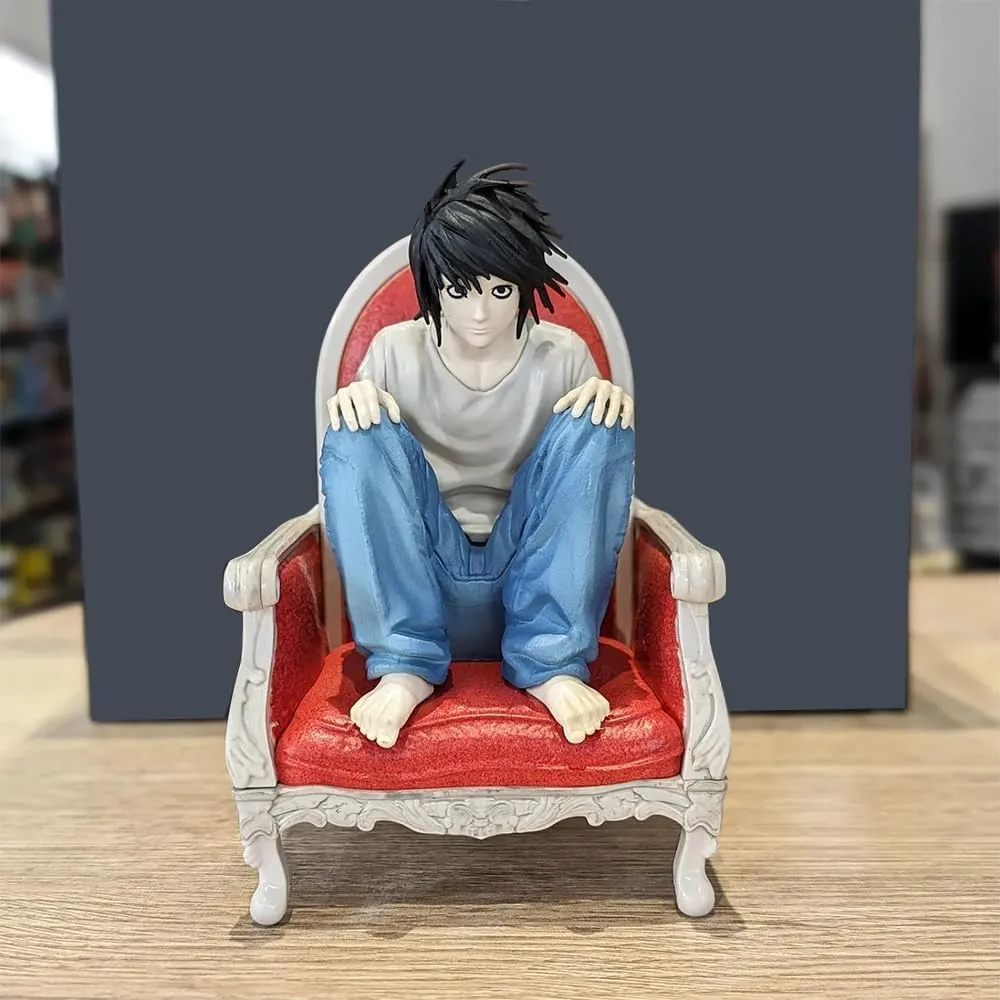 LUNK L Figure Anime Action Figures L Figurine Statue Anime Sitting Cartoon Model Sculpture Collectible Gifts for Fans 5.1in