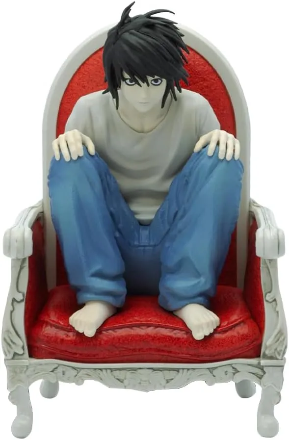 LUNK L Figure Anime Action Figures L Figurine Statue Anime Sitting Cartoon Model Sculpture Collectible Gifts for Fans 5.1in