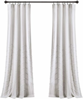 Lush Decor White Chenille Chevron Window Curtain Panel Pair (84" x 40")