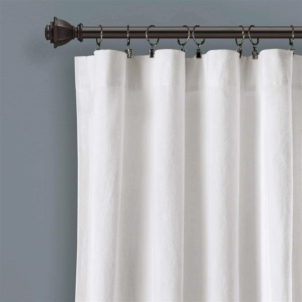 Lush Decor White Chenille Chevron Window Curtain Panel Pair (84" x 40")