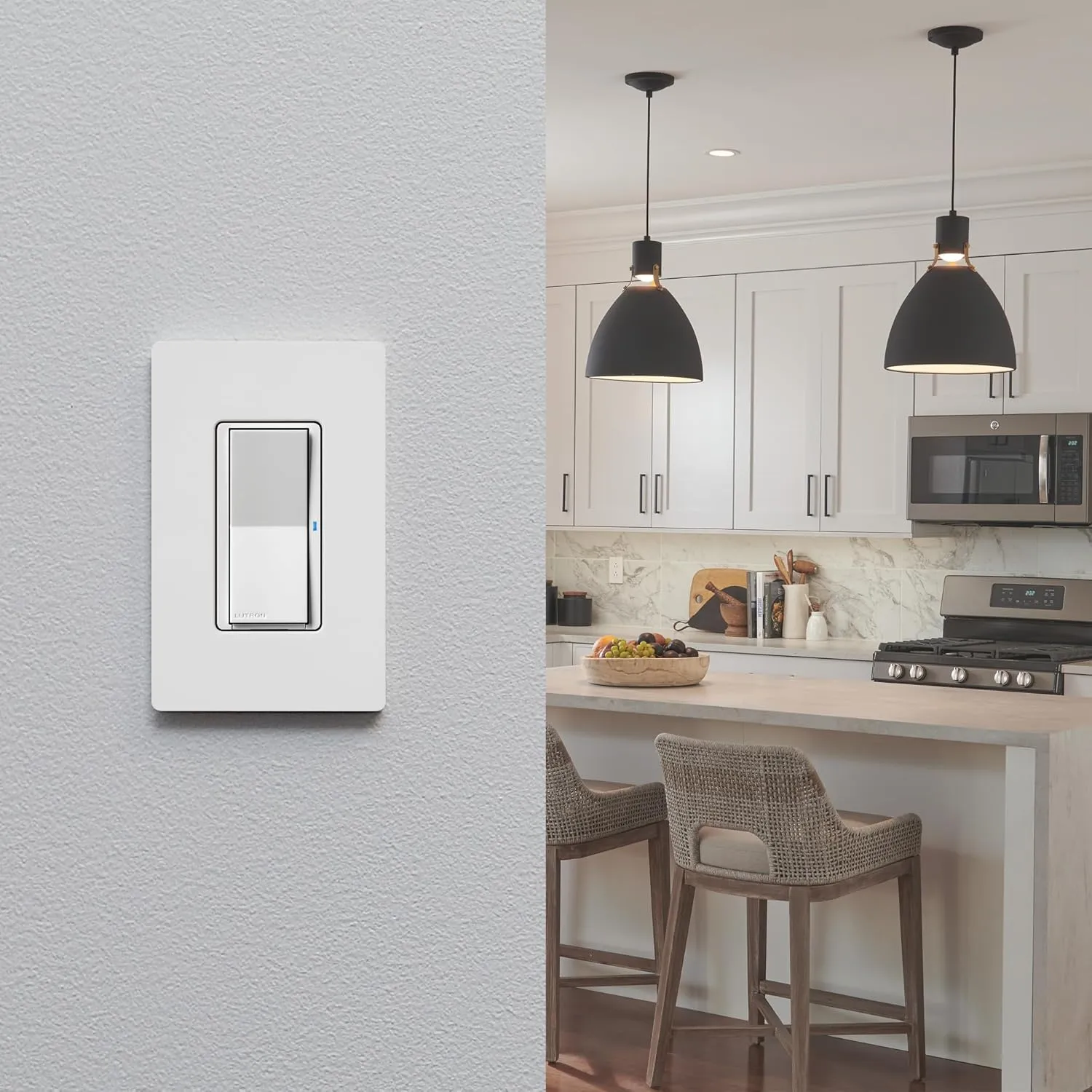 Lutron Pico Paddle Remote for On/Off Control of Caseta Smart Switches/Dimmers, PJ2-P2B-GLA, Light Almond