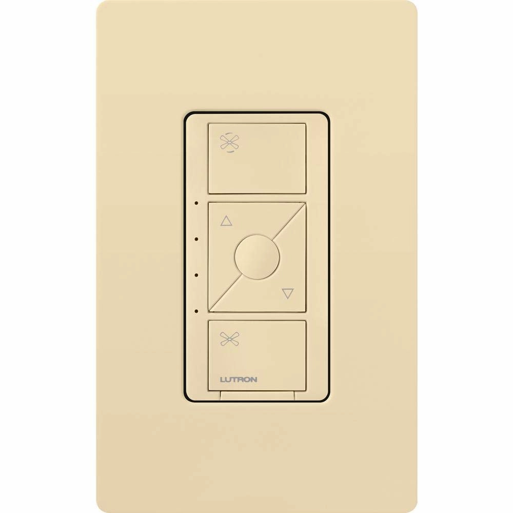 Lutron Caseta Smart Fan Speed Control Switch (Lutron Smart Hub Required), Single-Pole, PD-FSQN-IV, Ivory