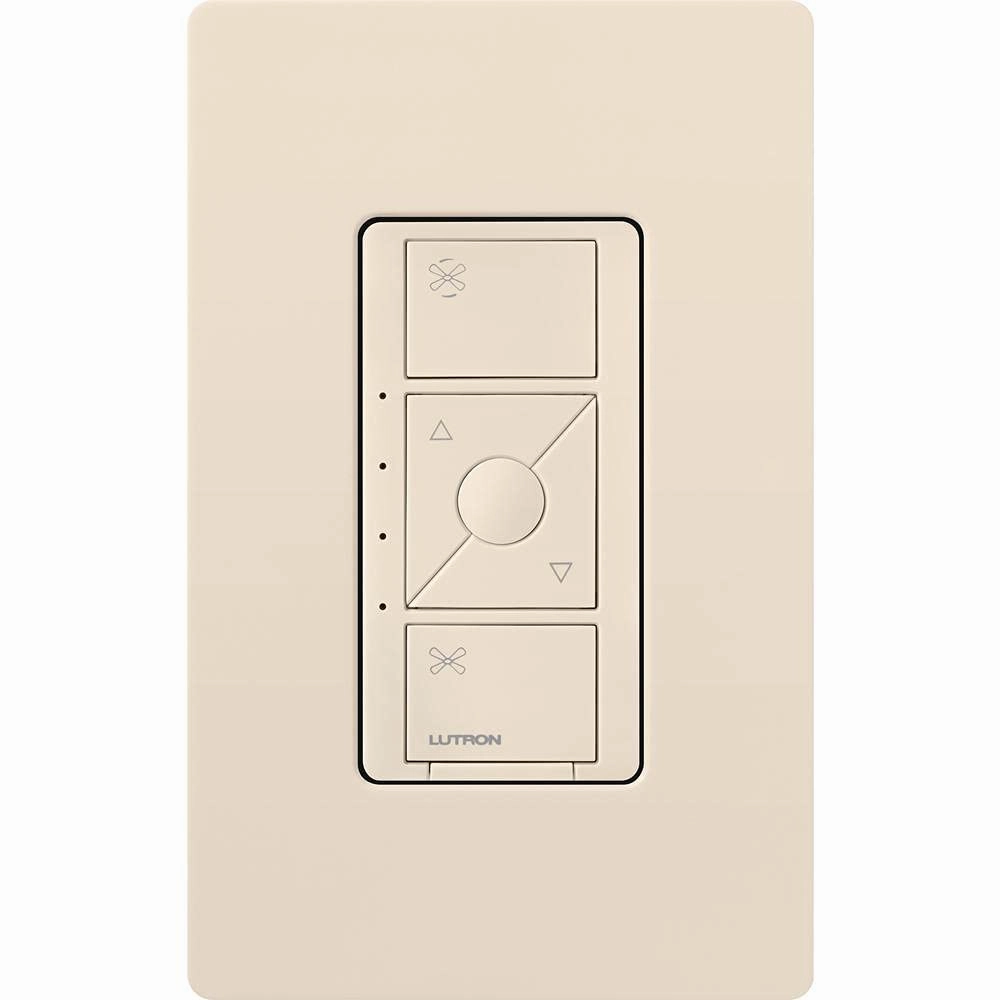 Lutron Caseta Smart Fan Speed Control Switch (Lutron Smart Hub Required), Single-Pole, PD-FSQN-LA, Light Almond