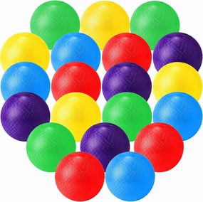 Macarrie 20 Pcs Playground Balls 6 Inches Dodgeball Kick Balls for Kids Adults Colorful Inflatable Balls Handballs Soccer Basketball Handball Games Camps Schools Outdoors