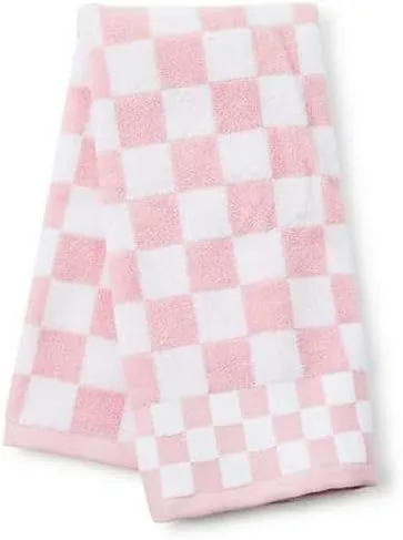 MACKENZIE-CHILDS Hand Towel, Cute Decorative Hand Towel for Bathroom and Kitchen, Pink-and-White Rosy Check