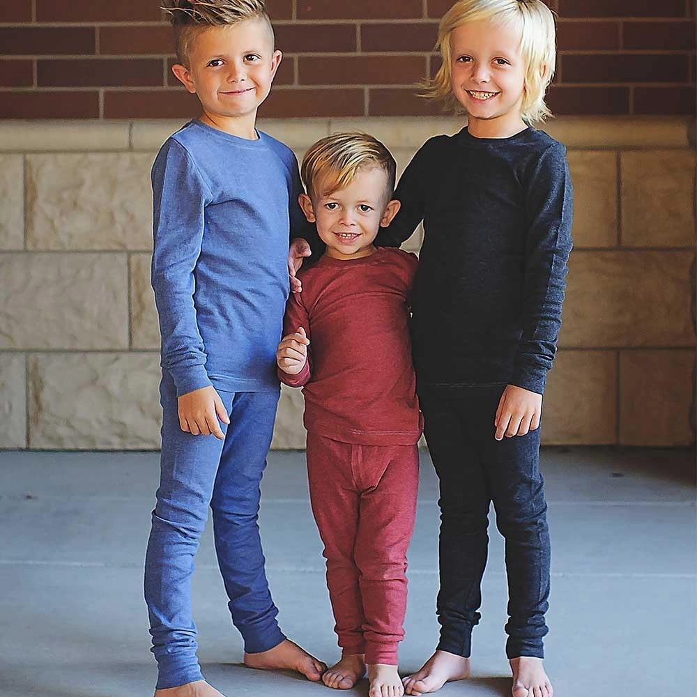 Made in USA Boys Thermal Cotton Underwear Set Long Soft Breathable Base Layer, SPD Sensory