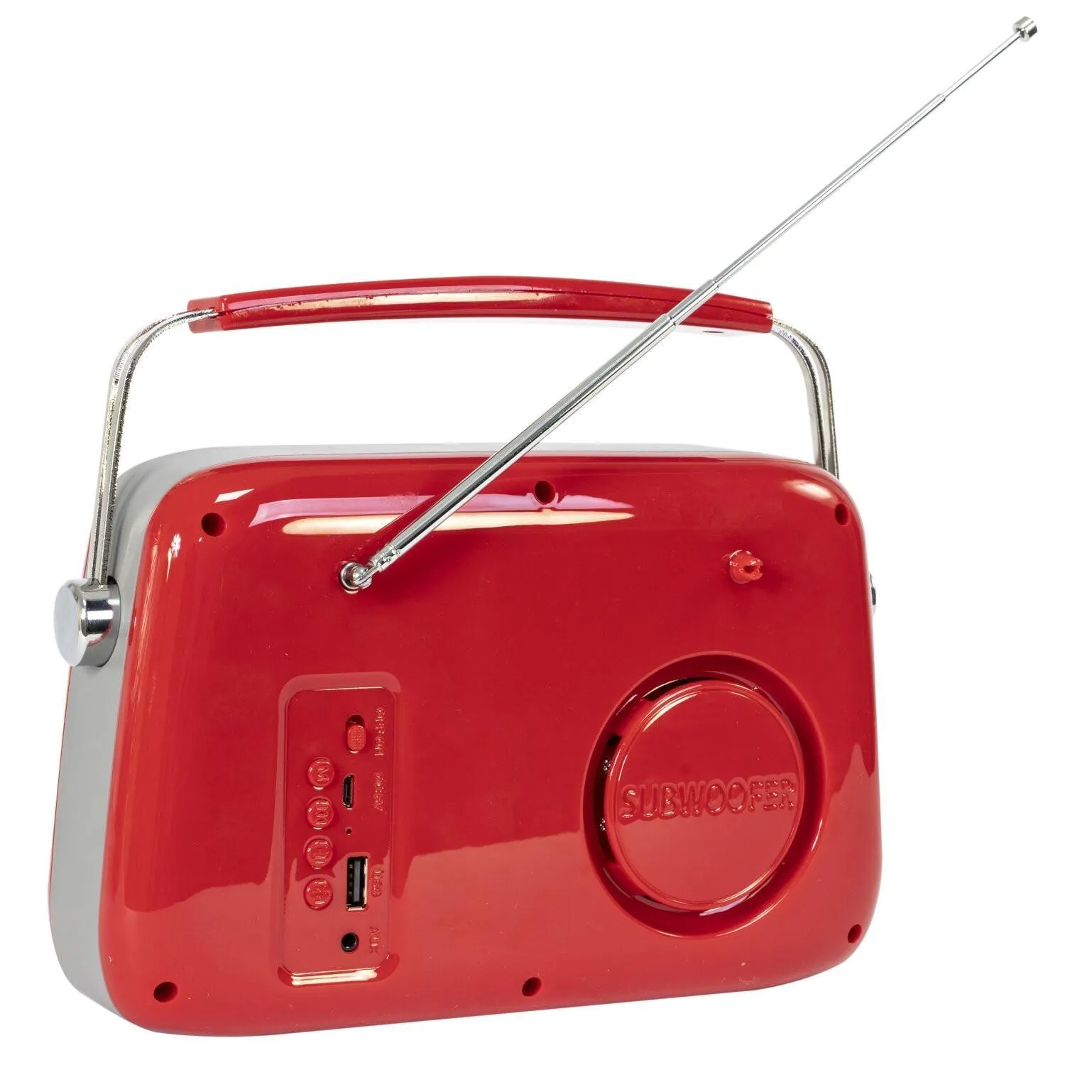 Madison FREESOUND-VR40R Red Portable Vintage Radio with Bluetooth, USB, FM
