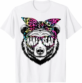 Mama Bear Sunglasses Bandana Mother's Day Mom Tie Dye Women T-Shirt