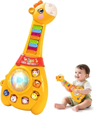 Marstone Toys for 1 Year Old Boy and Girl Birthday Gift: Baby Musical Guitar Piano Toys 12-18 Months with Animal Sounds and Light, 1st First Learning Educational Gift for Toddlers Birthday, Christmas