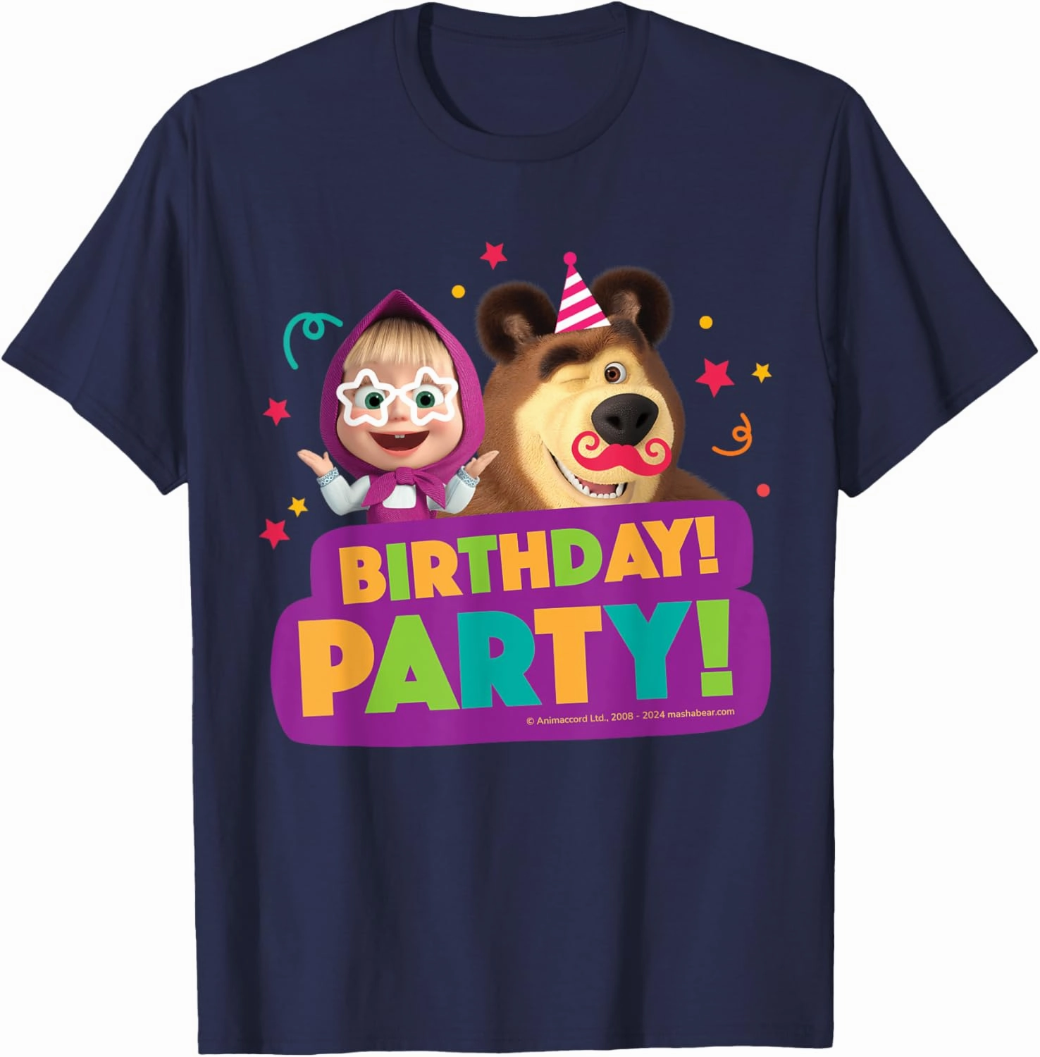 Masha and the Bear. Birthday Party T-Shirt