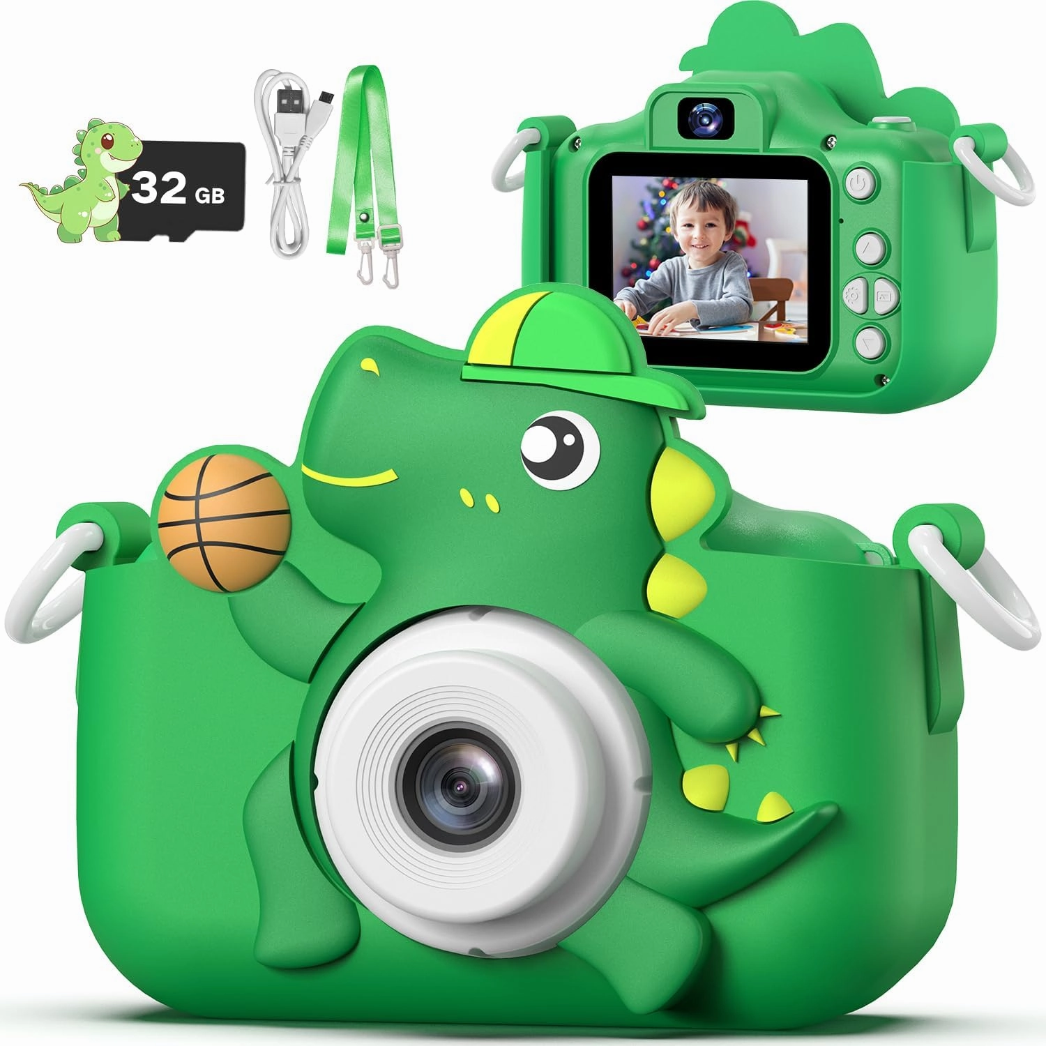 Masterbee Dinosaur Toys Camera for Kids Age 3-12, 1080P HD Kids Digital Camera, Christmas/Birthday Gifts for Boys and Girls