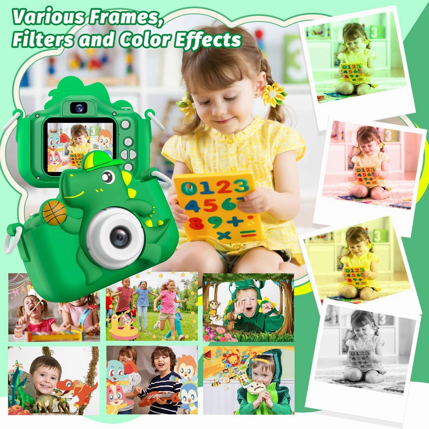 Masterbee Dinosaur Toys Camera for Kids Age 3-12, 1080P HD Kids Digital Camera, Christmas/Birthday Gifts for Boys and Girls