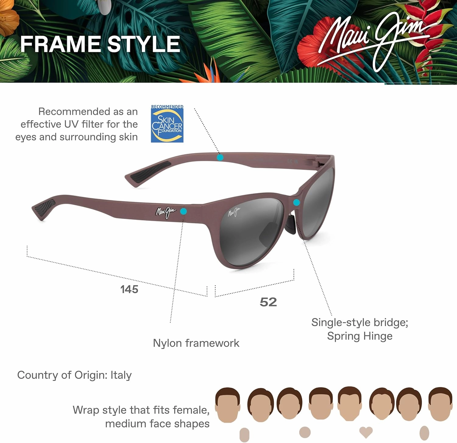 Maui Jim Women's Hulahe Cat Eye Sunglasses