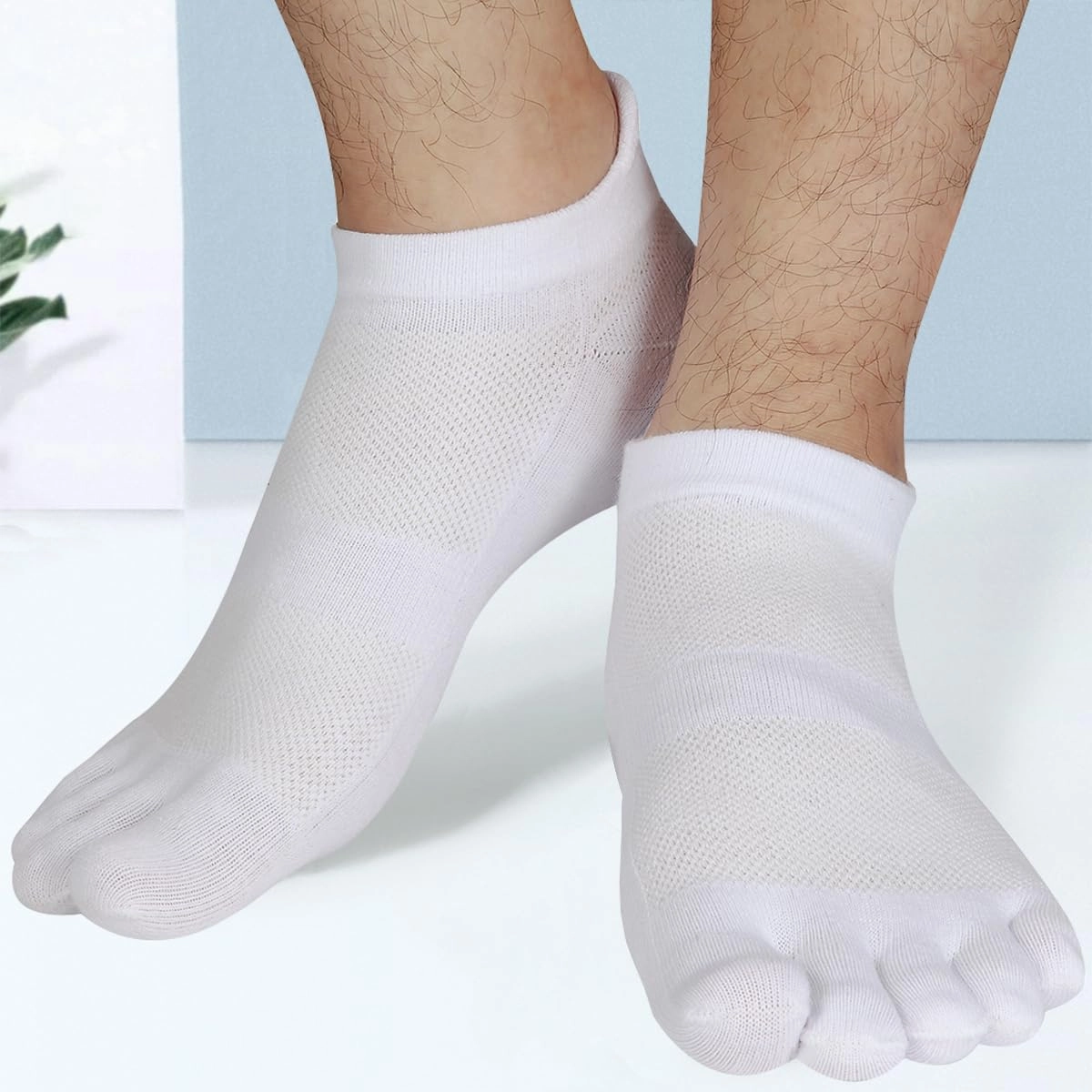 Meaiguo Men's Toe Socks Cotton Five Finger Socks Athletic Toe Socks for Running