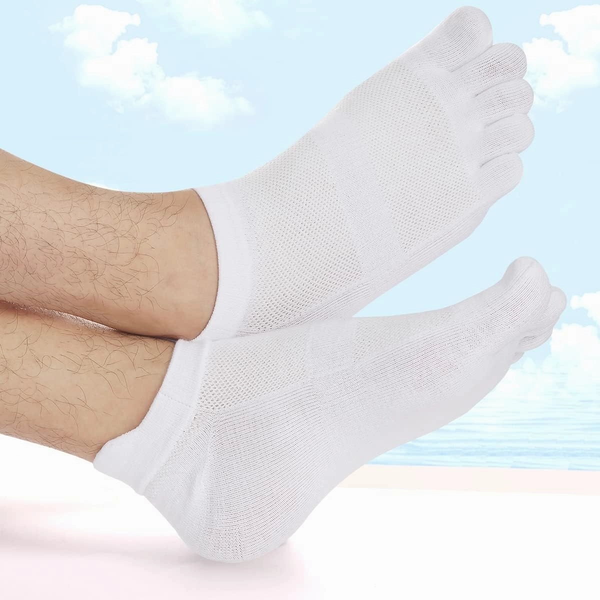 Meaiguo Men's Toe Socks Cotton Five Finger Socks Athletic Toe Socks for Running