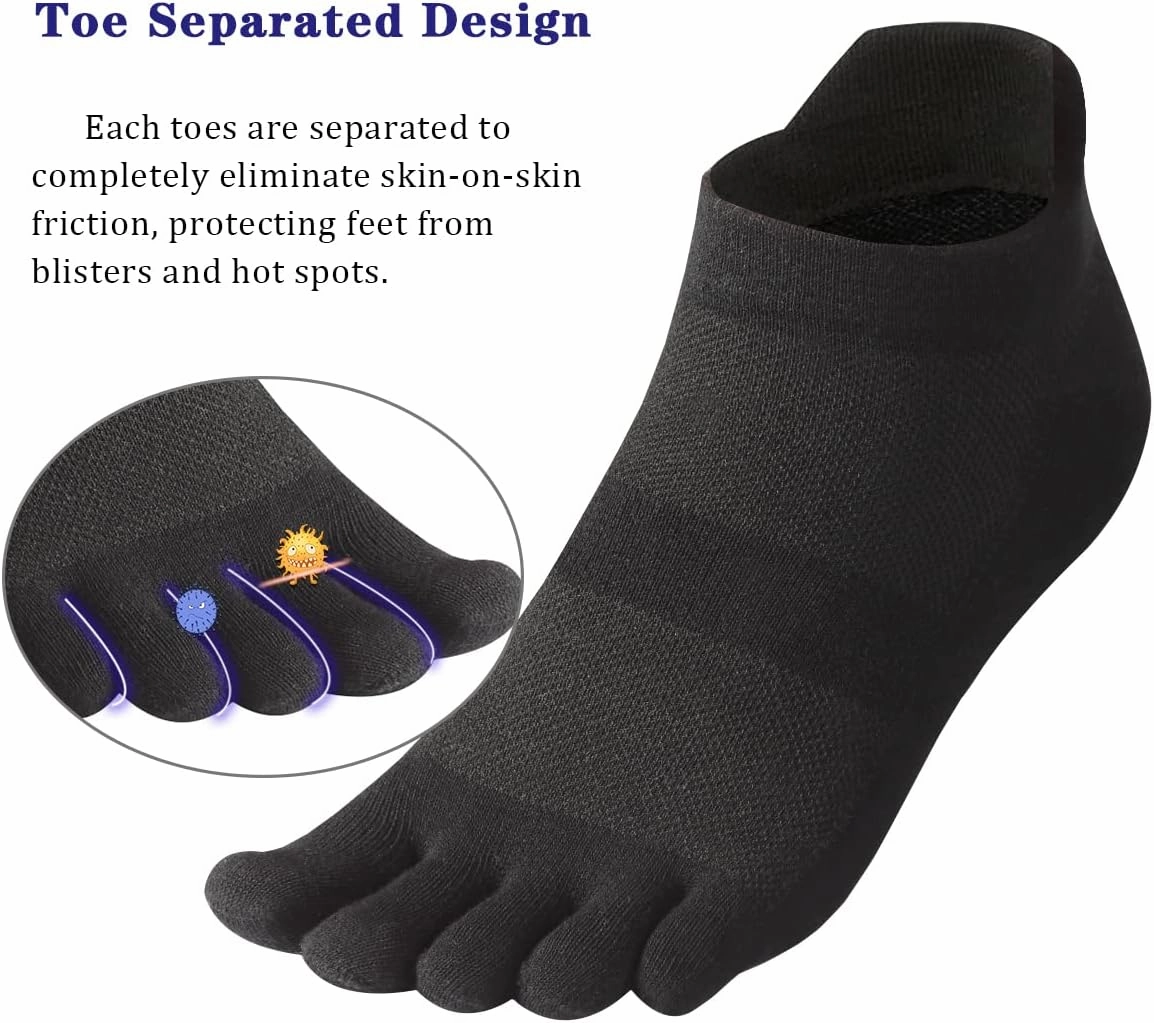 Meaiguo Men's Toe Socks Cotton Five Finger Socks Athletic Toe Socks for Running