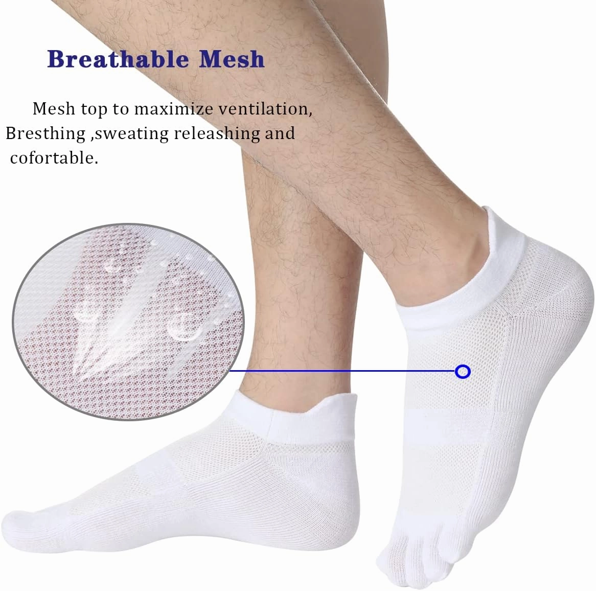 Meaiguo Men's Toe Socks Cotton Five Finger Socks Athletic Toe Socks for Running