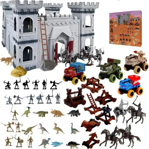 Medieval Castle Toy Knight Toy Soldier Figures Army Men Toys, The Medieval Times Middle Ages DIY Castle Building (B)