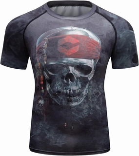 Men's Compression Sports Shirt Short Sleeve Bat Athletic Tank Top