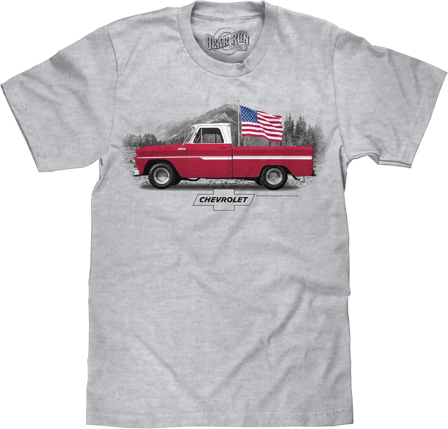 Men's Chevrolet C10 Truck Shirt - 1965 Chevy Pickup American Flag Shirt