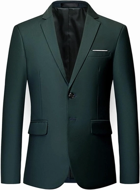 Mens Solid Slim Fit Blazer Jacket Two Button Notched Lapel Business Suit Classic Business Daily Party Sport Coat
