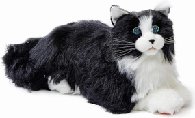 metaCat Bicolor B&W - Interactive Companion Pets Robot Cat with Voice Command/Heartbeat/Animation Interaction - Gifts for All Ages - Realistic & Lifelike, Type-C Charging