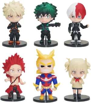 MHA Midoriya Izuku Figures 6PCS Todoroki Shouto/Toga Himiko Anime Figure Statues Anime Action Figurine 12CM