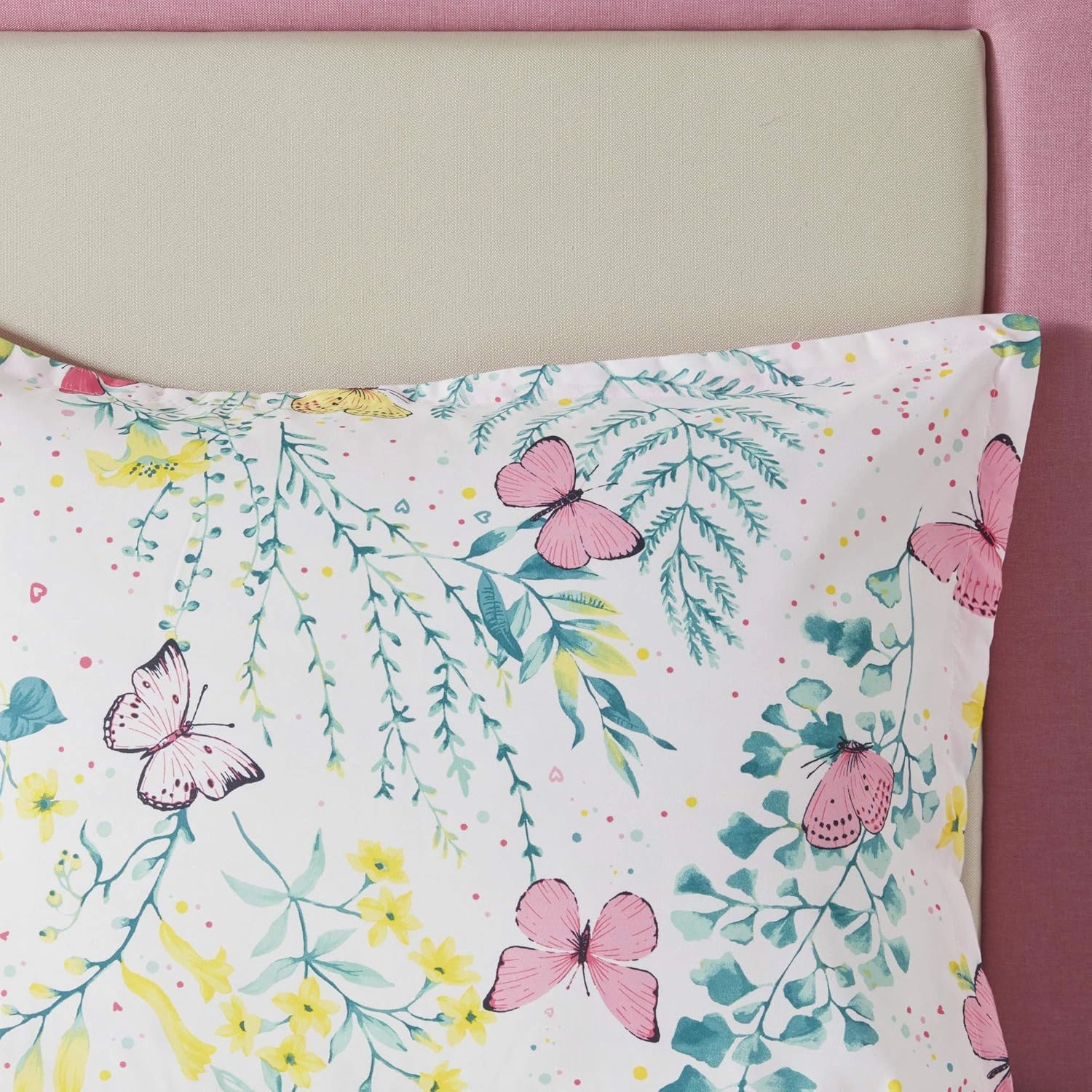 Mi Zone Kids Cynthia Comforter for Girls Microfiber Animal Butterfly Print, Modern All Season Down Alternative Kids Bed Set, Matching Sham, Decorative Pillow, Twin, Pink 3 Piece