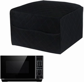 Microwave Oven Cover, Convection Toaster Oven Cover, Black Waterproof Cotton Quilted Kitchen Appliance Protective Storage Bag 16.9 x 16.1 x 10.6 inches