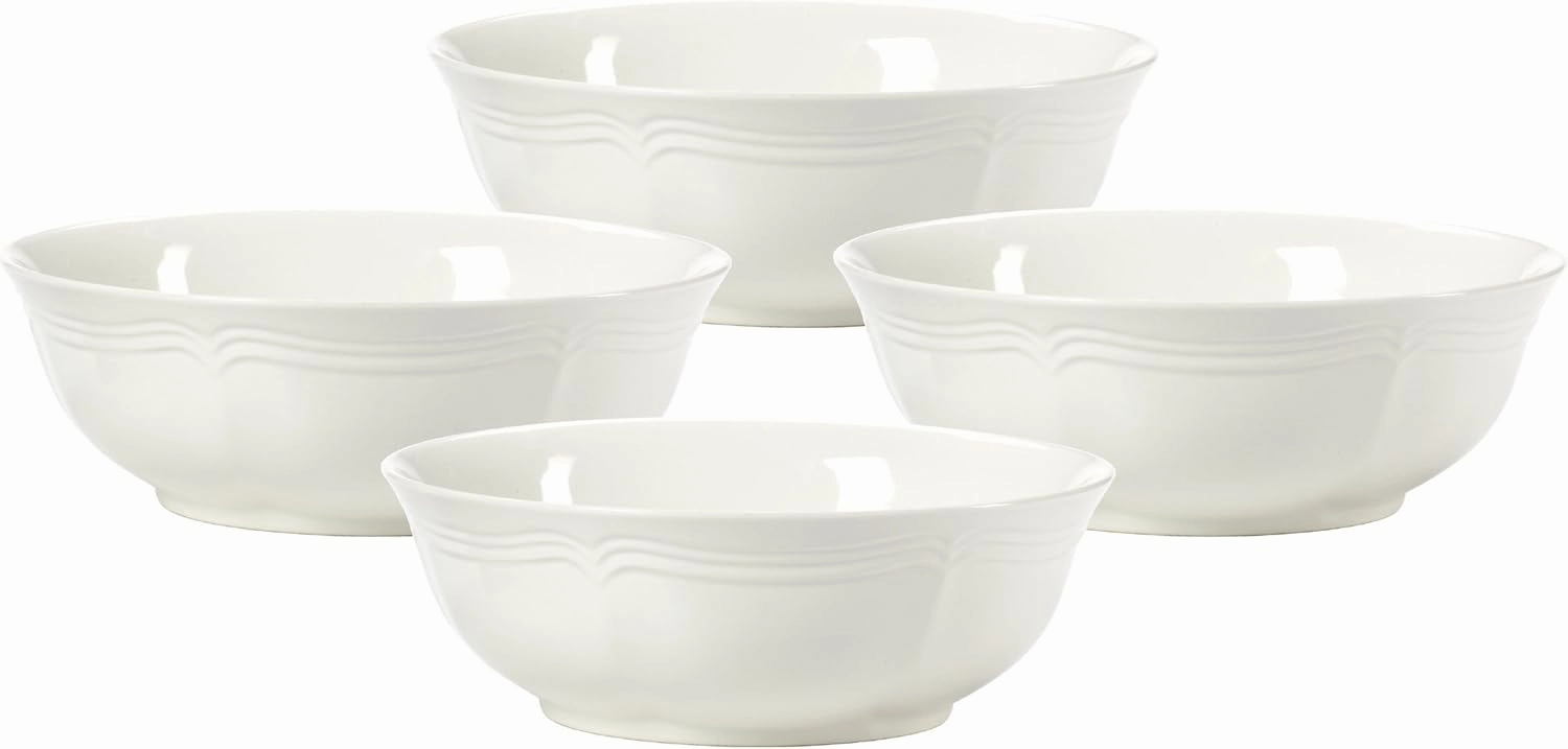 Mikasa French Countryside Cereal Bowl, 7-Inch, Set of 4, White - F9000-421