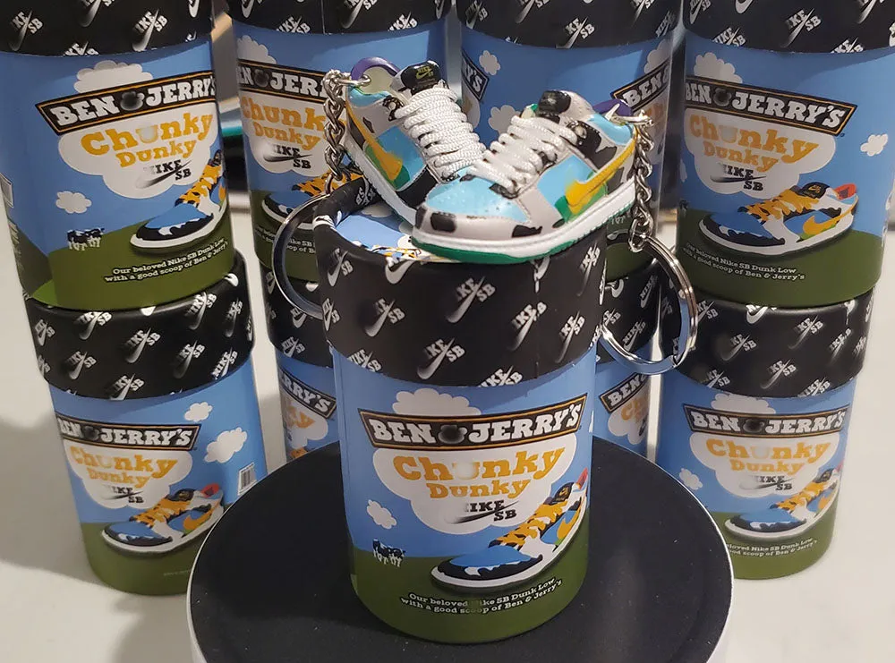 Mini 3D Dunk SB Low x Ben & Jerrys Sneaker Keychain