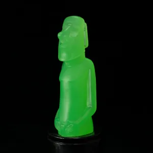 Mini Moai Figure, Green Ice Glow in the Dark