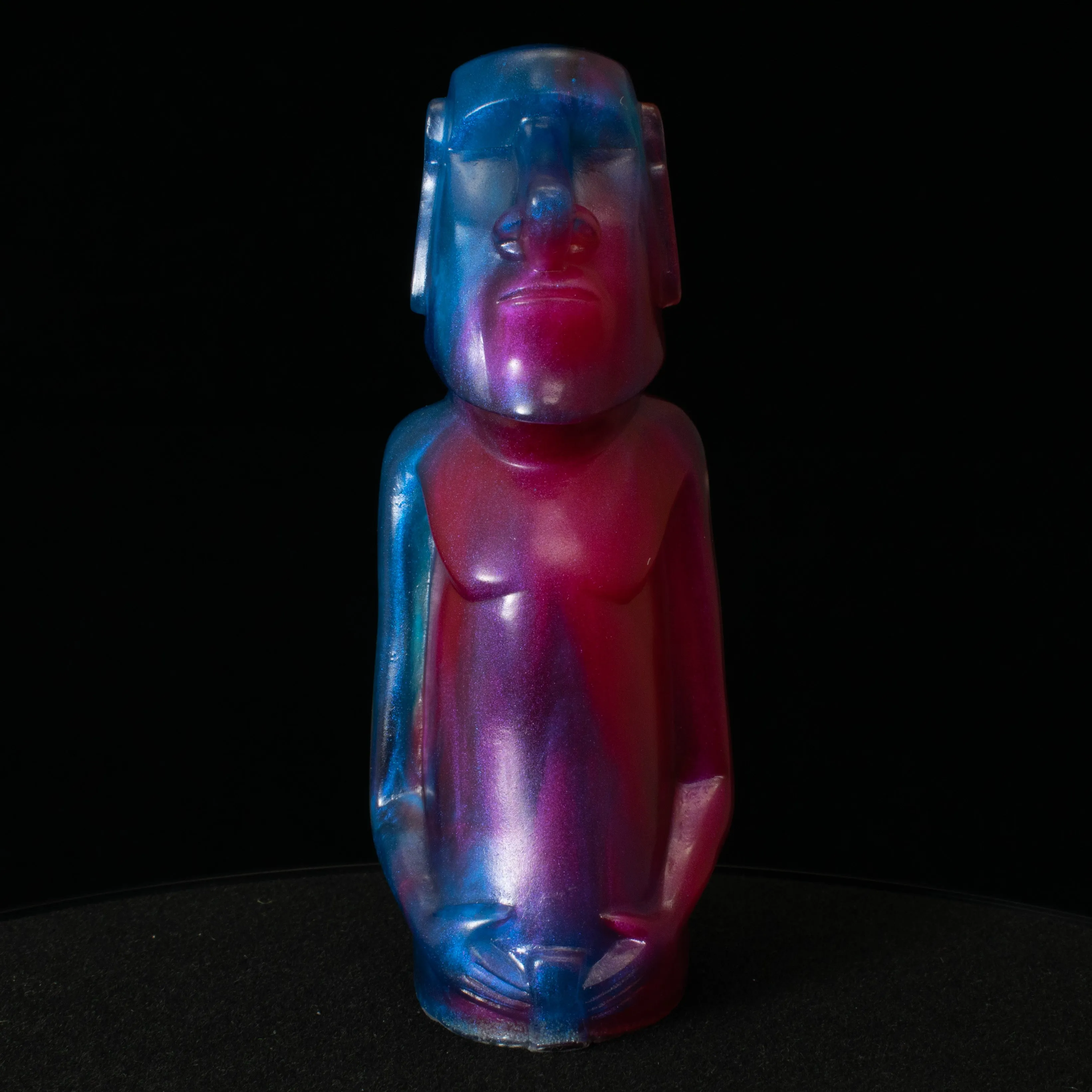 Mini Moai Figure, Tie Dye Galaxy Pearl