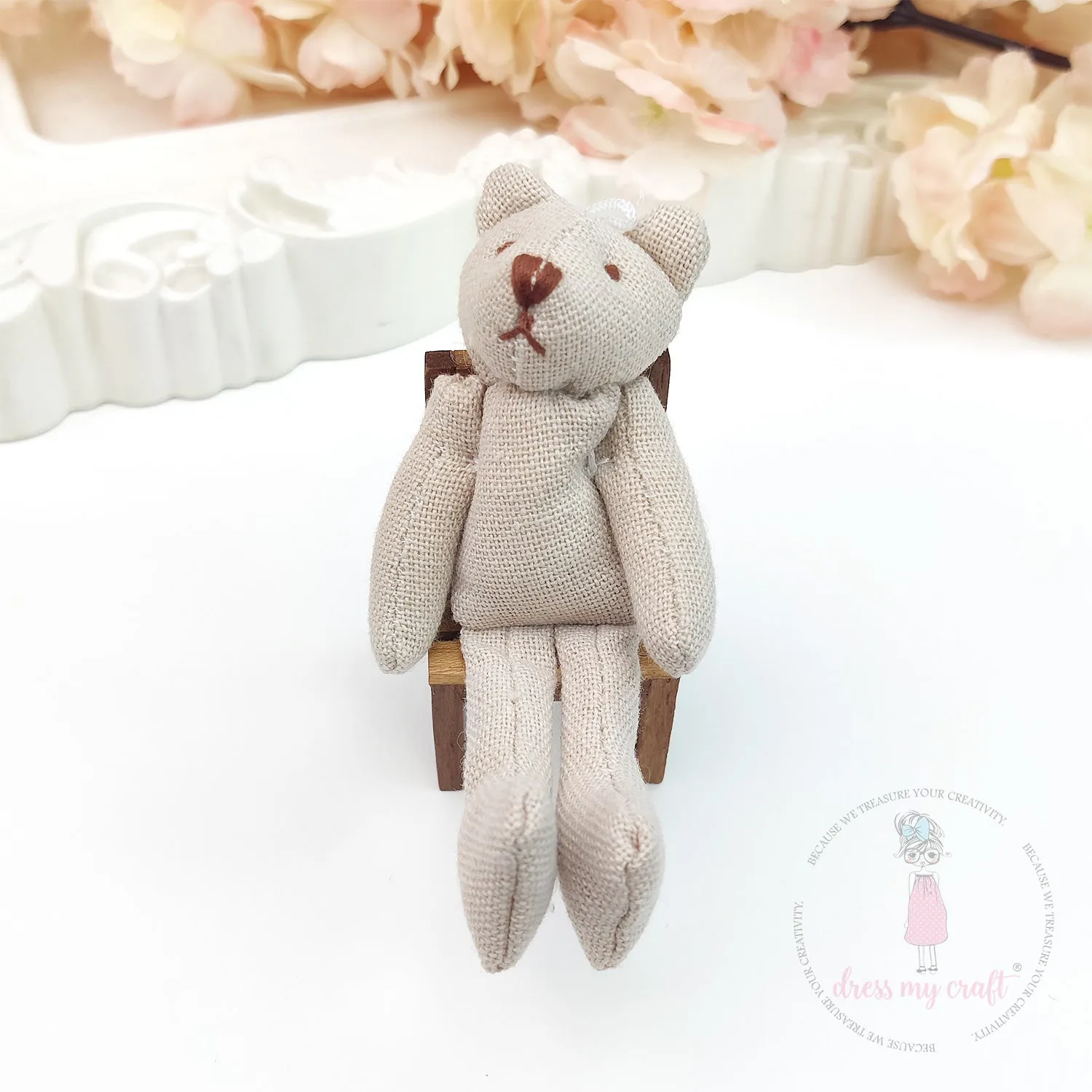 Miniature Cotton Stitched Teddy Bear