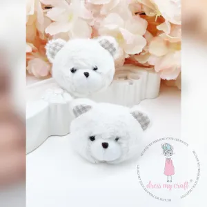 Miniature Snowy Fluff Teddy Bear Head