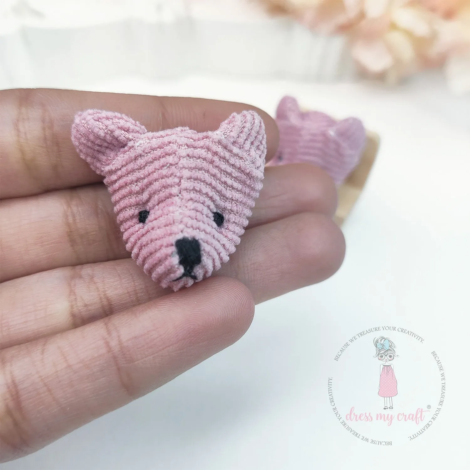 Miniature Striped Teddy Bear Head