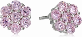Miss Crislu Girls' Sterling Silver Cubic Zirconia Cluster Stud Earrings