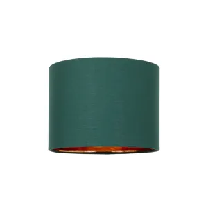 Modern Forest Green Cotton Fabric Small 8" Lamp Shade with Shiny Copper Inner
