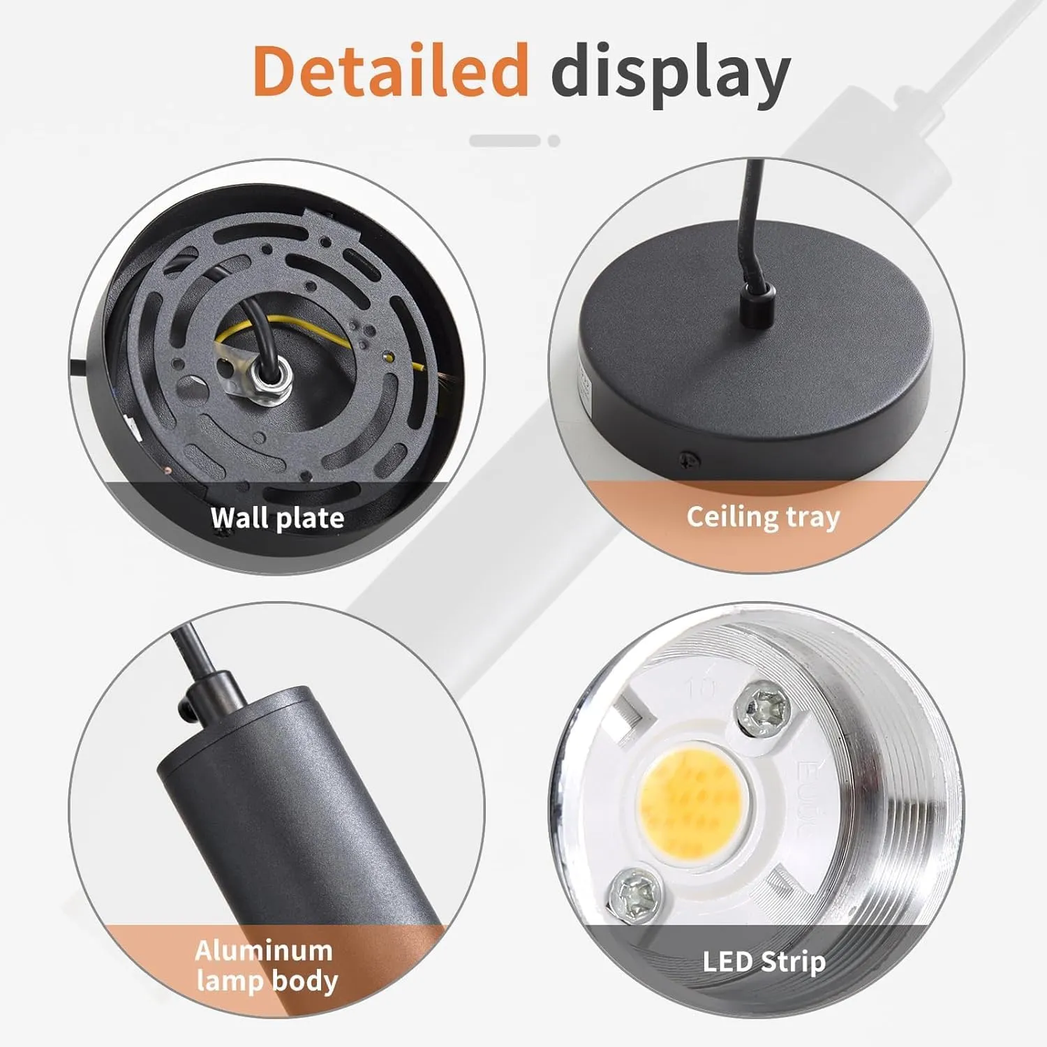 Modern Kitchen Island Pendent Lights, Black Minimalist Ceiling Hanging Light Fixtures, 3 Color 3000K/4500K/6500K, Adjustable Height, Mini Linear LED Chandeliers for Dining Room, Bedroom, Living Room