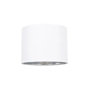 Modern White Cotton Fabric Small 8" Lamp Shade with Shiny Silver Inner