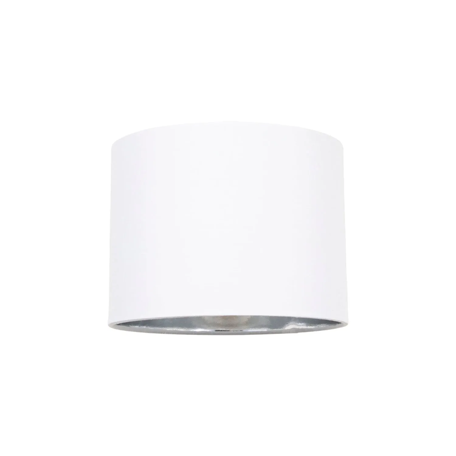 Modern White Cotton Fabric Small 8" Lamp Shade with Shiny Silver Inner