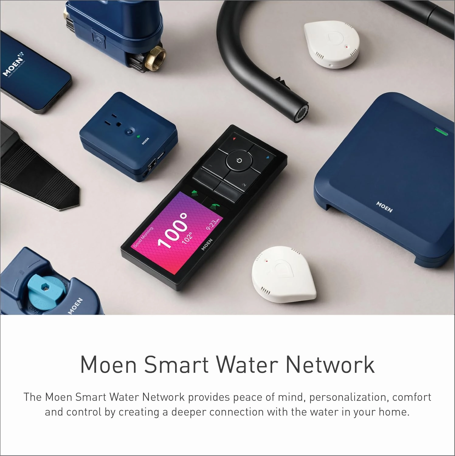 Moen 900-006 Flo by Moen 1-Inch Smart Water Shutoff with 920-005 Flo by Moen Smart Water Detector, 3-Pack