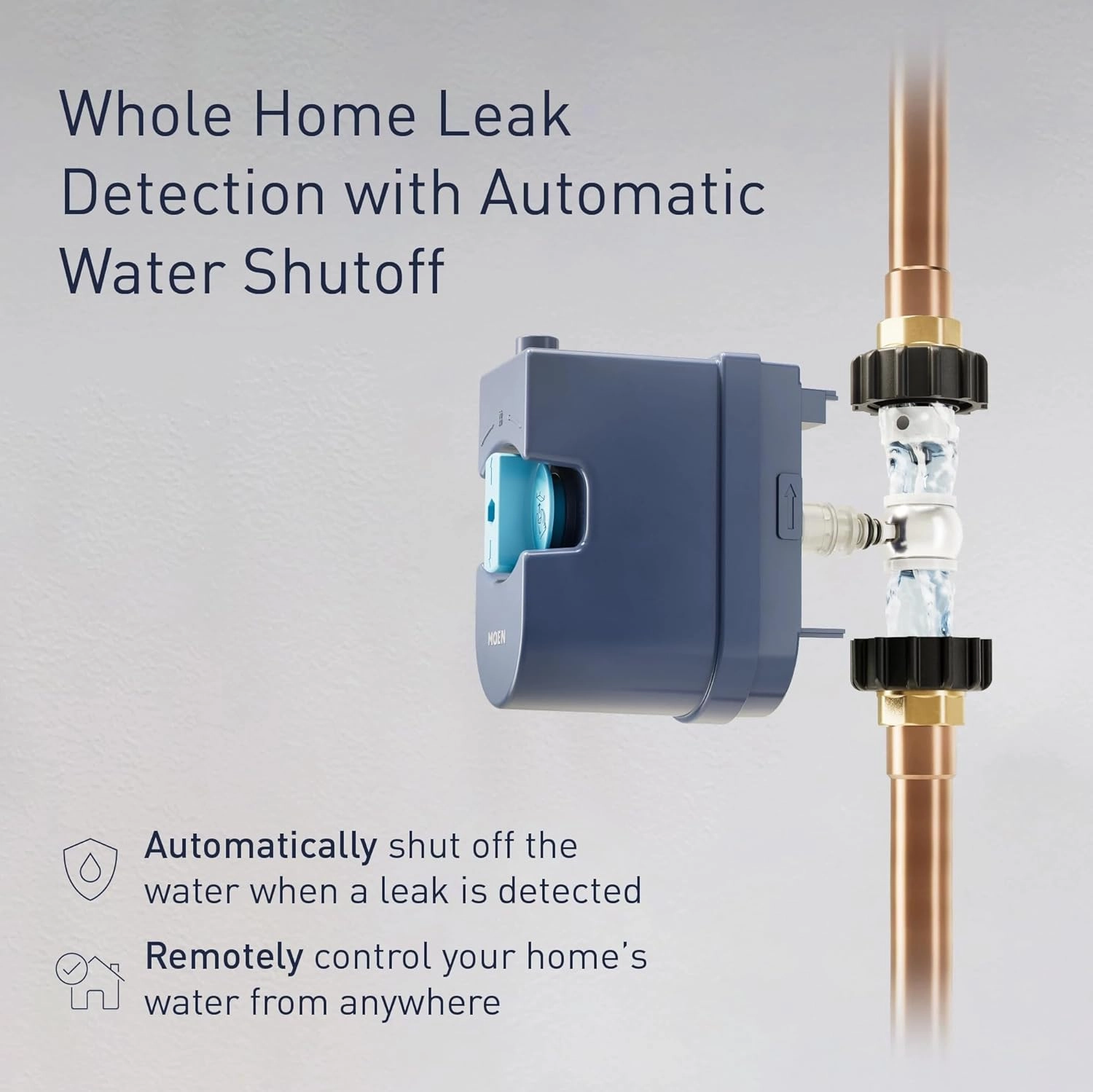 Moen 900-006 Flo by Moen 1-Inch Smart Water Shutoff with 920-005 Flo by Moen Smart Water Detector, 3-Pack
