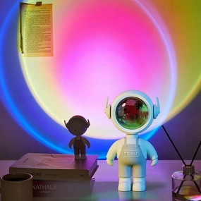 mooas Sunset LED Nighlight (Astronaut), 7 Color nightlight, 360° Rotation, Touch Control, Sunset lamp, Astronaut Light Projector, Night Light for Bedroom/Kids Room/Room décor/Party/Camping