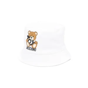 Moschino Baby - Unisex Toy Bear Logo Print Bucket Hat With Gift Box, White