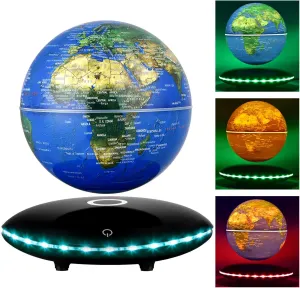 Multi-Color Changing Levitating Globe Magnetic Levitation Floating Globe World Map Educational Gifts for Home Desk Decoration